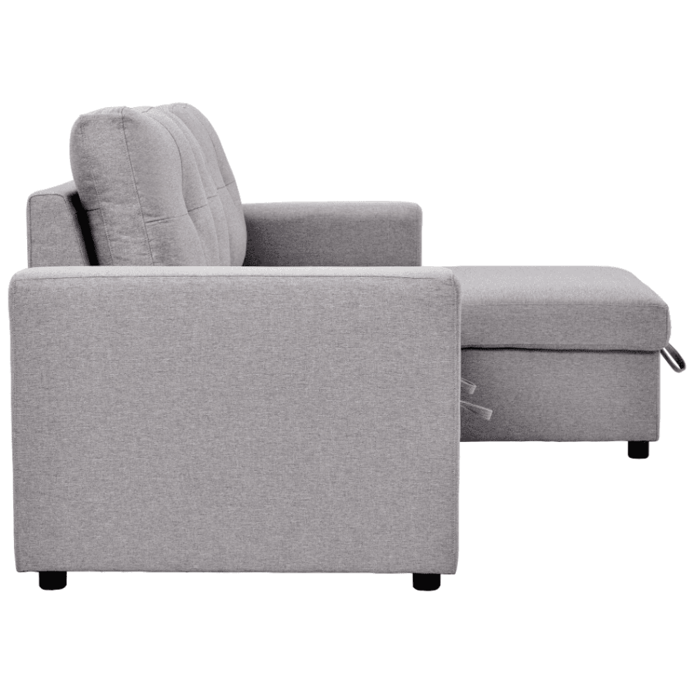 Roxy L-Shaped Sectional Storage Sofa Cum Bed - Luxe Maple