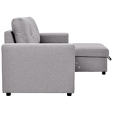 Roxy L-Shaped Sectional Storage Sofa Cum Bed - Luxe Maple
