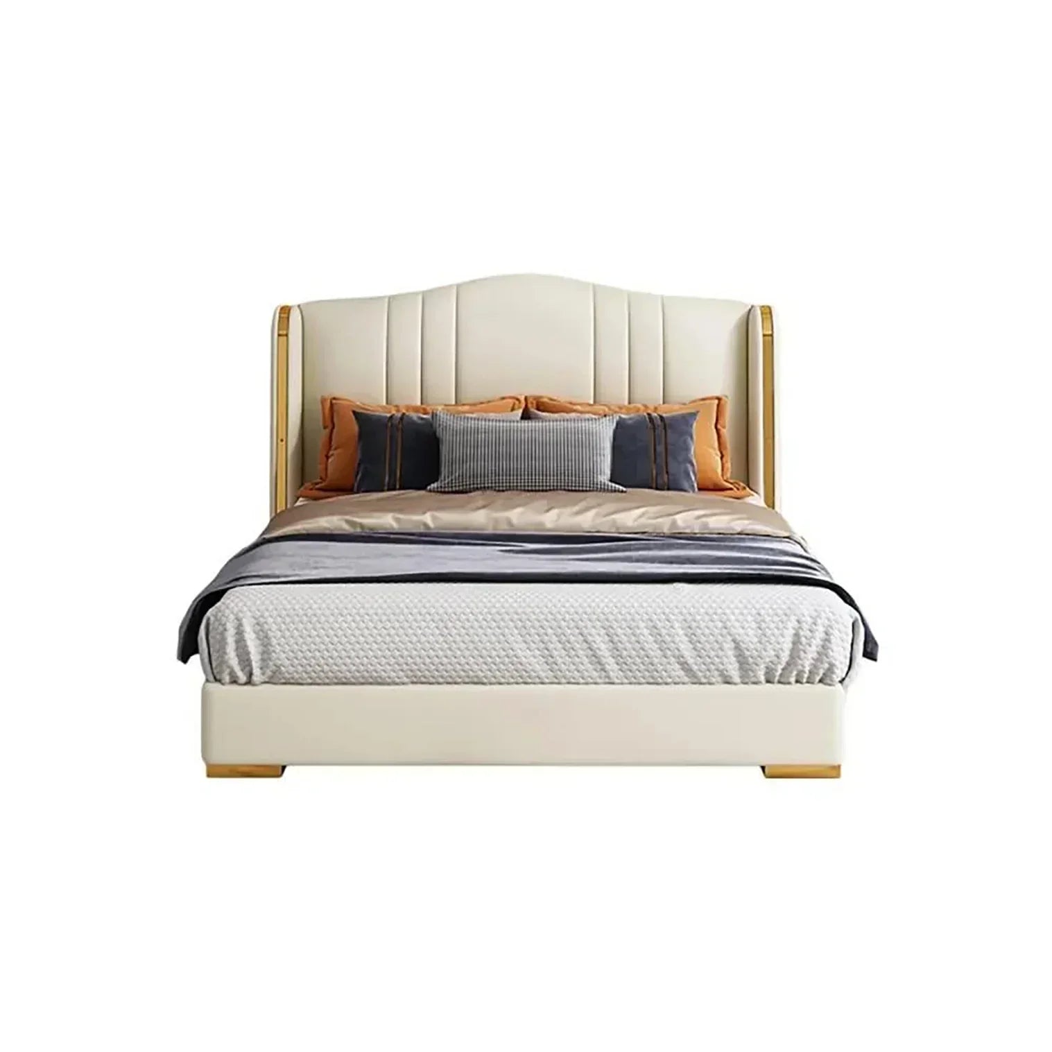 Rolex Luxury Upholstered Bed in Leatherette - Luxe Maple