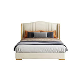 Rolex Luxury Upholstered Bed in Leatherette - Luxe Maple