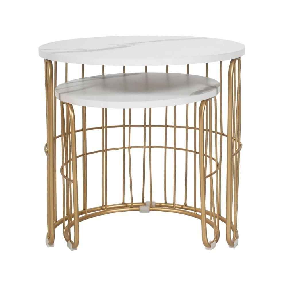 Nature Lover Golden Nesting Table Set of Two - Center Table