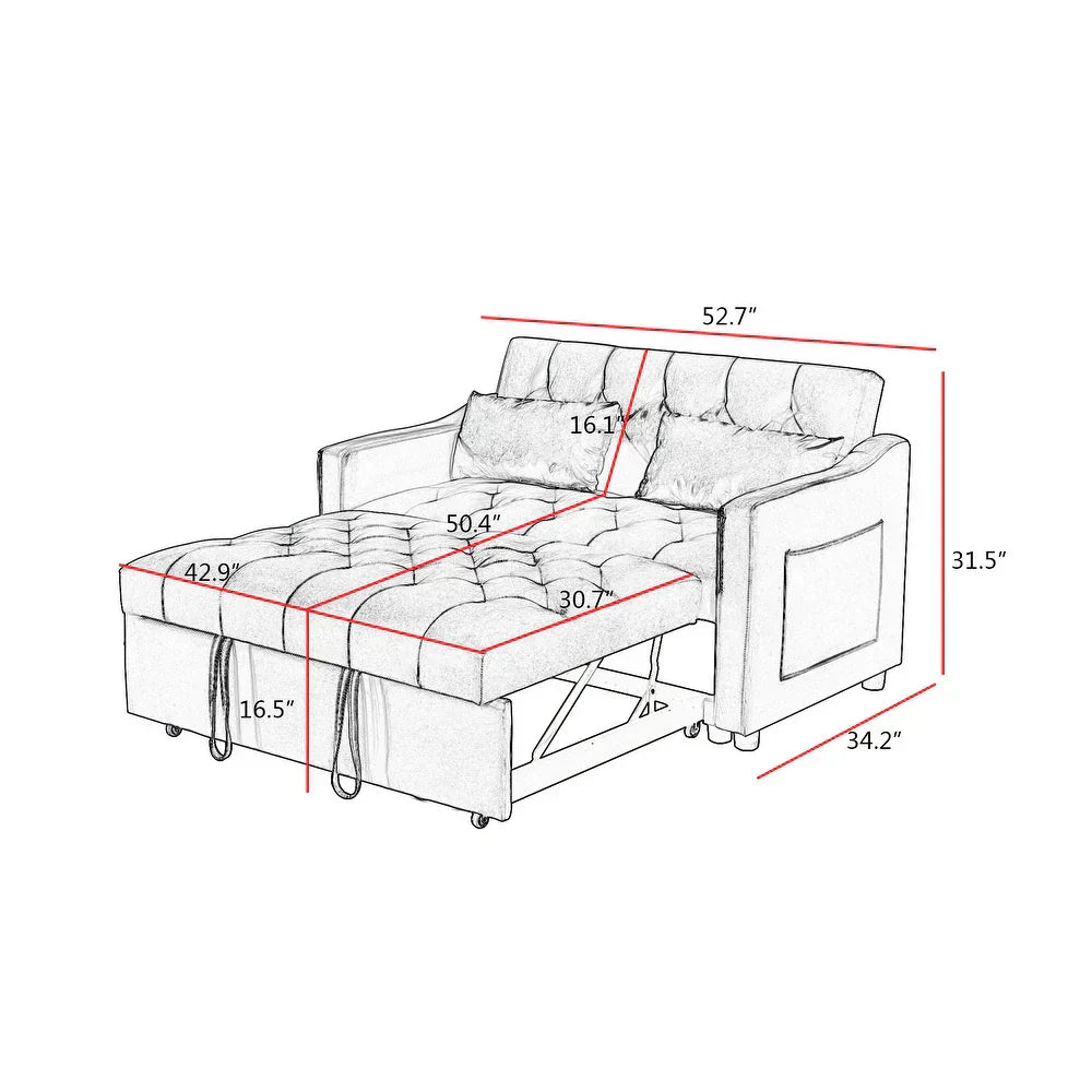 Quilt Plus Luxury Sofa Cum Bed - Luxe Maple