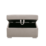 Nollon Linen Fabric Sectional Sofa with Pillows and Storage Ottoman - Luxe Maple