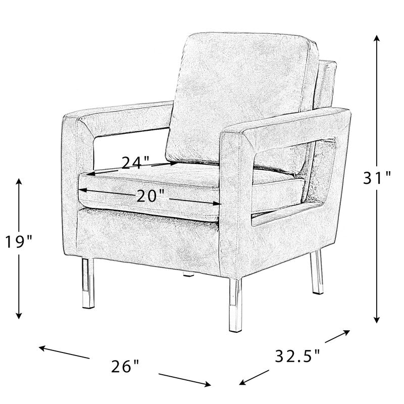 Jojo Upholstered Accent Chair in Suede - Luxe Maple