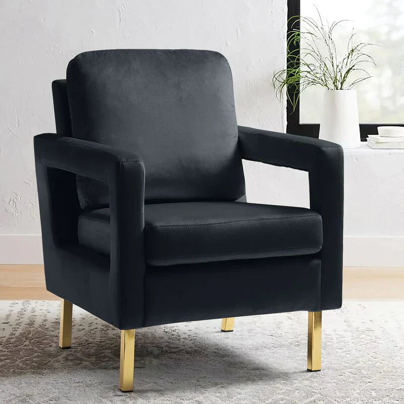 Jojo Upholstered Accent Chair in Suede - Luxe Maple