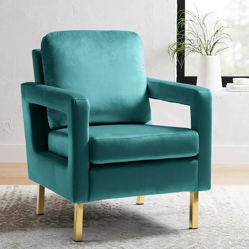 Jojo Upholstered Accent Chair in Suede - Luxe Maple