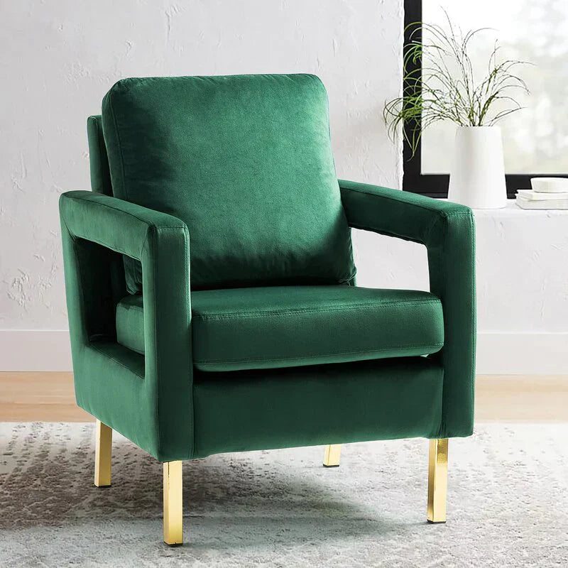 Jojo Upholstered Accent Chair in Suede - Luxe Maple