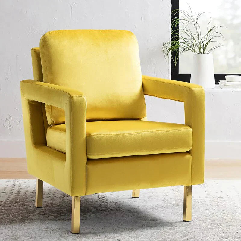 Jojo Upholstered Accent Chair in Suede - Luxe Maple