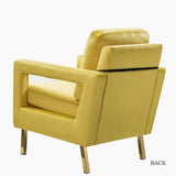 Jojo Upholstered Accent Chair in Suede - Luxe Maple
