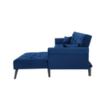 Tufted back Suede Chesterfield Sectional Sofa - Luxe Maple