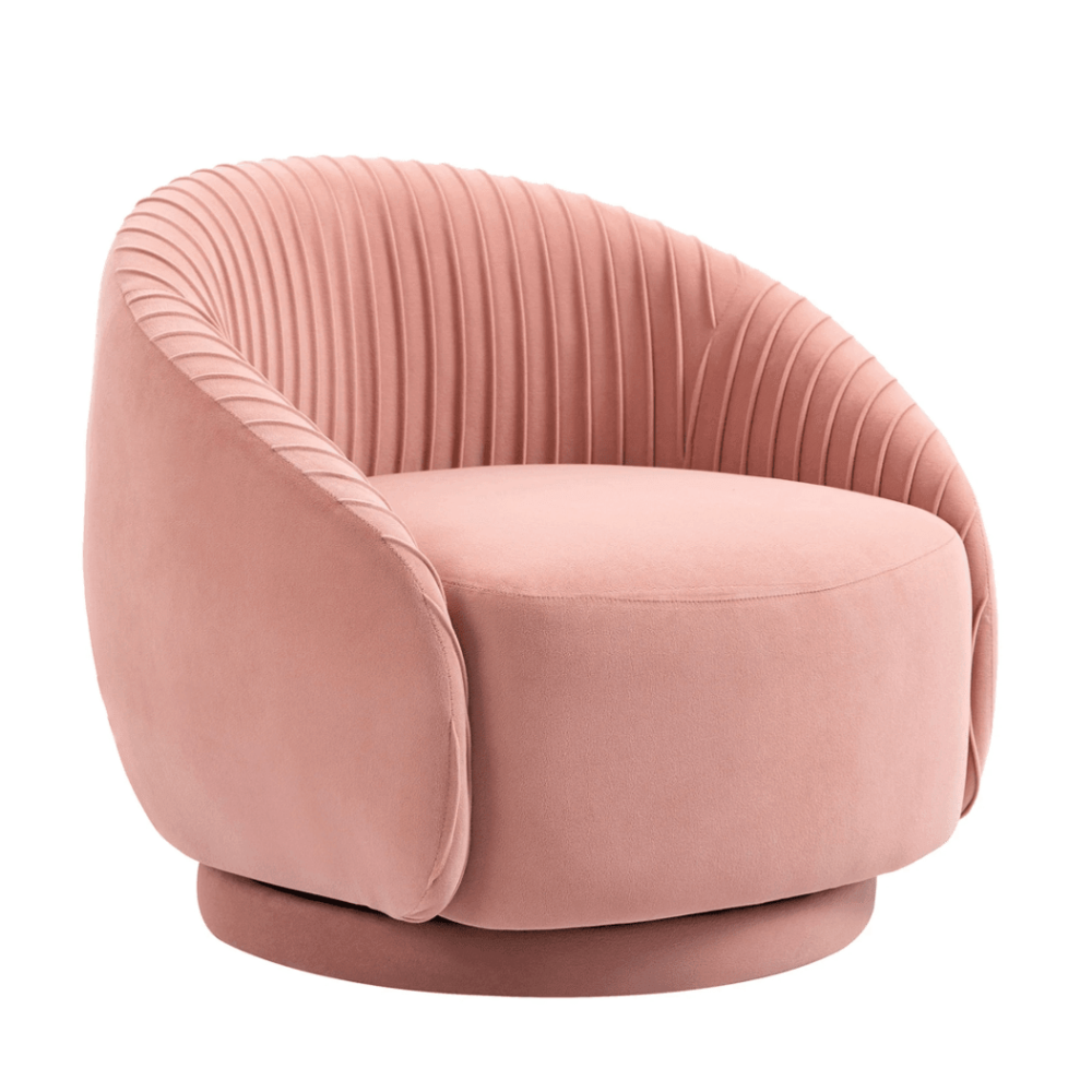 Barrel Arm Chair Embossing Fleece Upholstered Accent Sofa Chair - Luxe Maple