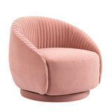 Barrel Arm Chair Embossing Fleece Upholstered Accent Sofa Chair - Luxe Maple