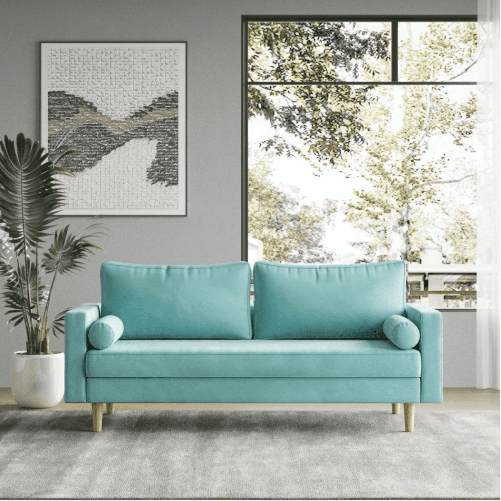 Craftmen Modern Sofa Set in Suede Fabric - Luxe Maple