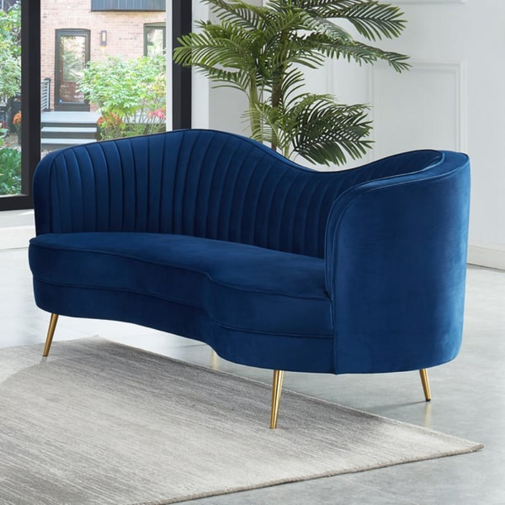 Jack Premium Upholstered Curved Sofa - Luxe Maple