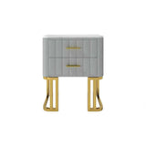 Gello Side Table in 2 Drawers in SS Frame