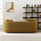 Omaxe Luxury Modern Suede Sofa Set In Mustard