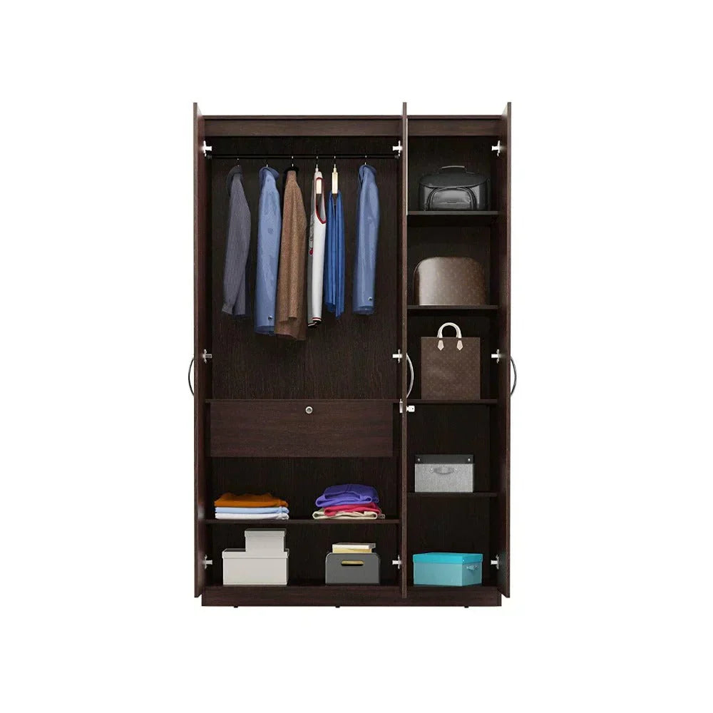 Rolex Engineered Wood Wardrobe 3 Doors - Luxe Maple