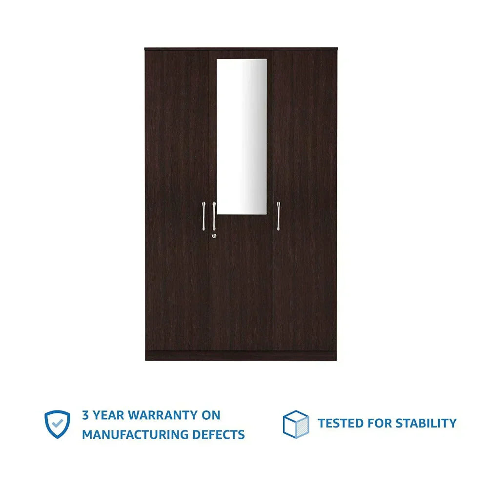 Rolex Engineered Wood Wardrobe 3 Doors - Luxe Maple