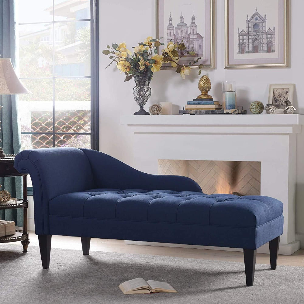 Diffo Quilted Lounger in Blue Color - Luxe Maple
