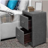 Atris Fabric Bedside Table with 2 Drawers