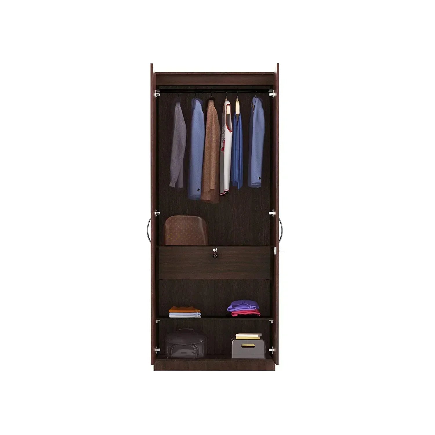 Rolex Engineered Wood Wardrobe 2 Doors - Luxe Maple