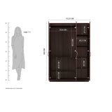 Silly Medusa Engineered Wood Wardrobe Wenge Finish - Luxe Maple