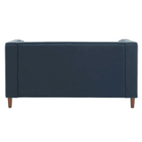 Brew Tuxedo Faux Leatherette Sofa with Accent Pillows - Luxe Maple