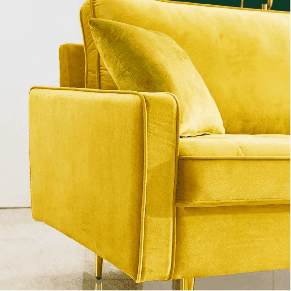 Block Down Straight Line Sofa Set - Luxe Maple