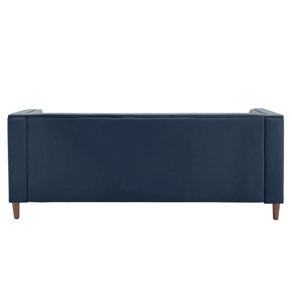 Brew Tuxedo Faux Leatherette Sofa with Accent Pillows - Luxe Maple