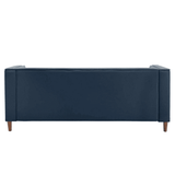 Brew Tuxedo Faux Leatherette Sofa with Accent Pillows - Luxe Maple