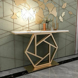 Pixel Golden Console Table - Stainless Steel - Luxe Maple
