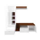 Cassy TV Panel- Walnut & Frosty White- Upto 55 inches TV - Luxe Maple