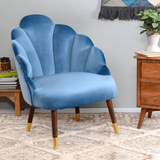 Peacock Suede Accent Chair - Luxe Maple