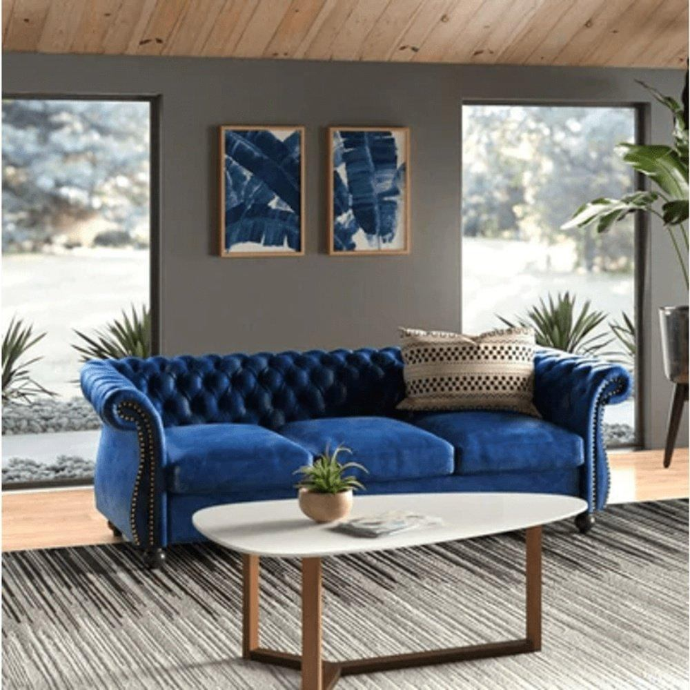 Romeo Chesterfield Sofa Set - Luxe Maple