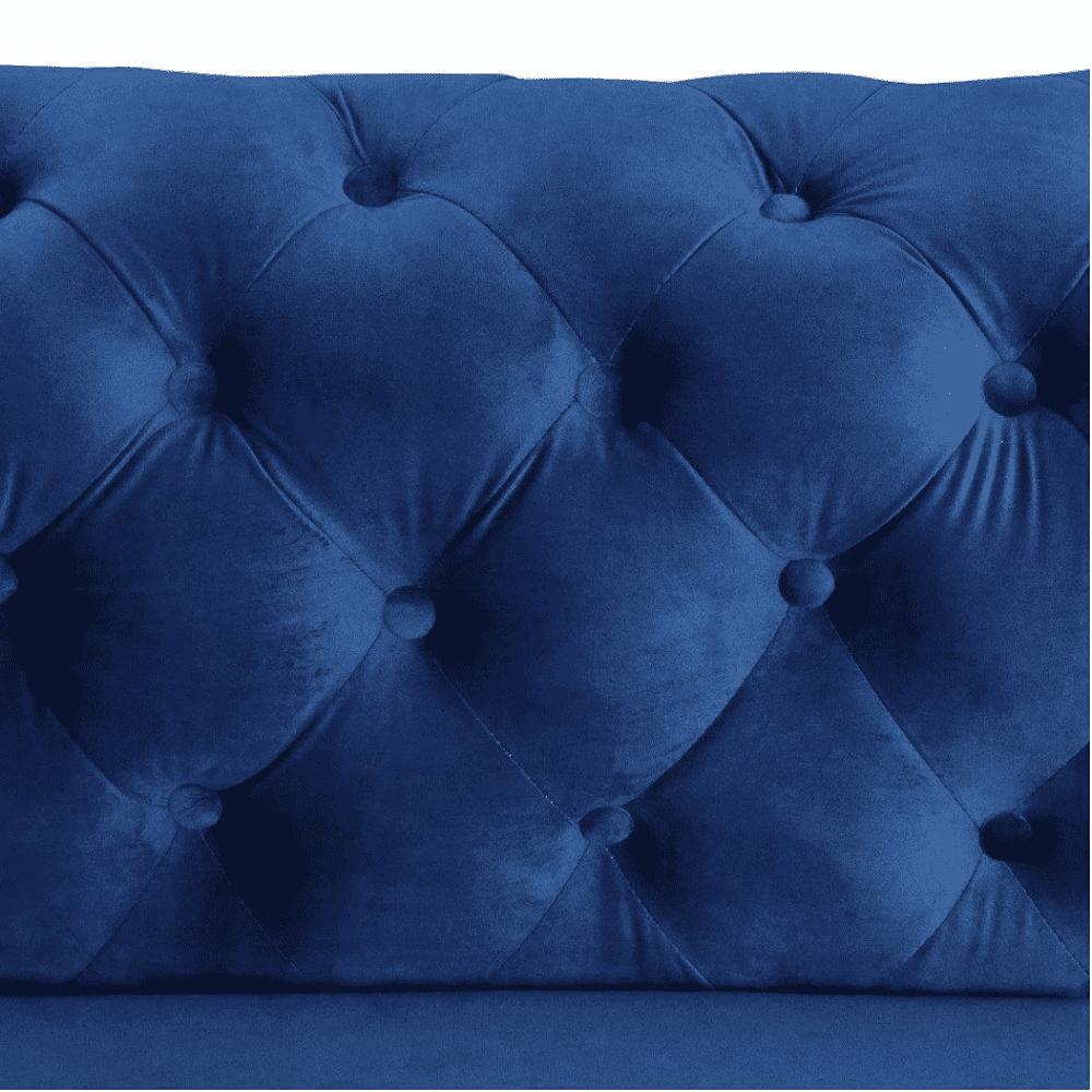Dollo Chesterfield Suede Tufted Sofa Set - Luxe Maple