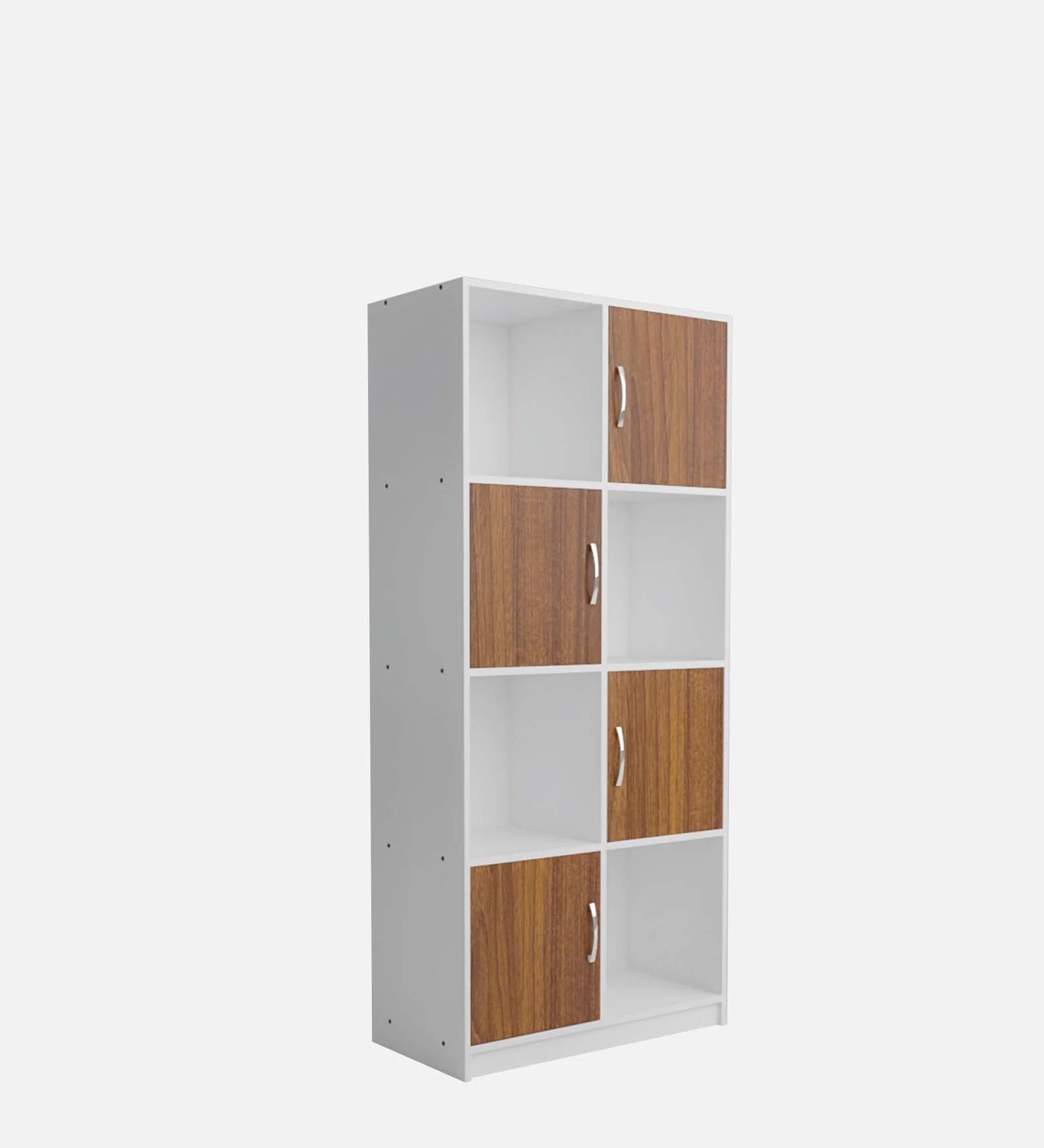 Akaya Bookshelf In White & Walnut - Luxe Maple - Luxe Maple