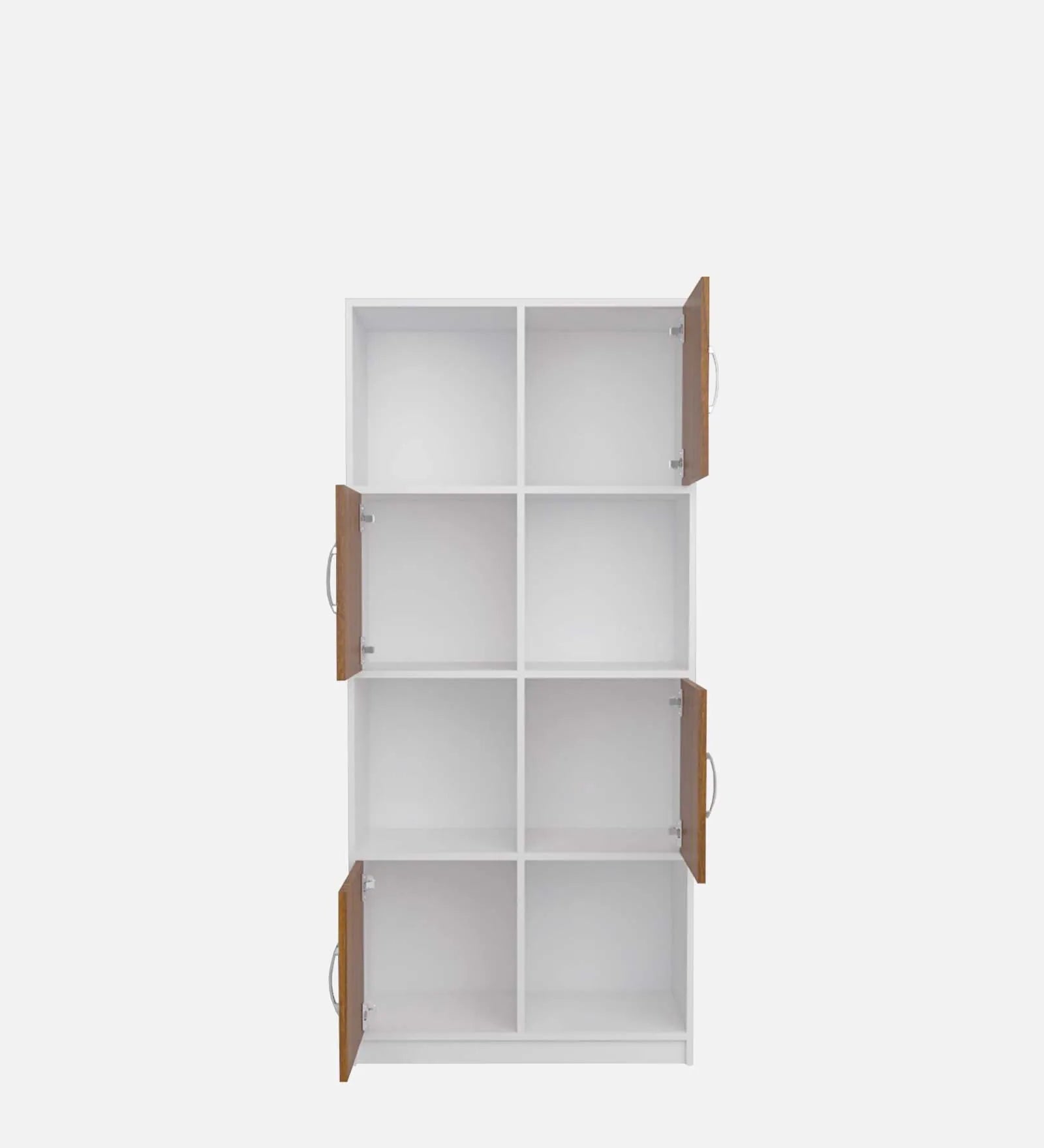 Akaya Bookshelf In White & Walnut - Luxe Maple - Luxe Maple