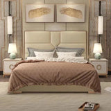 American Luxury Upholstered Bed in Suede | Premium Designer Bed - Luxe Maple