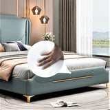 Apollo Luxury Upholstered Bed in Leatherette | Premium Bed - Luxe Maple