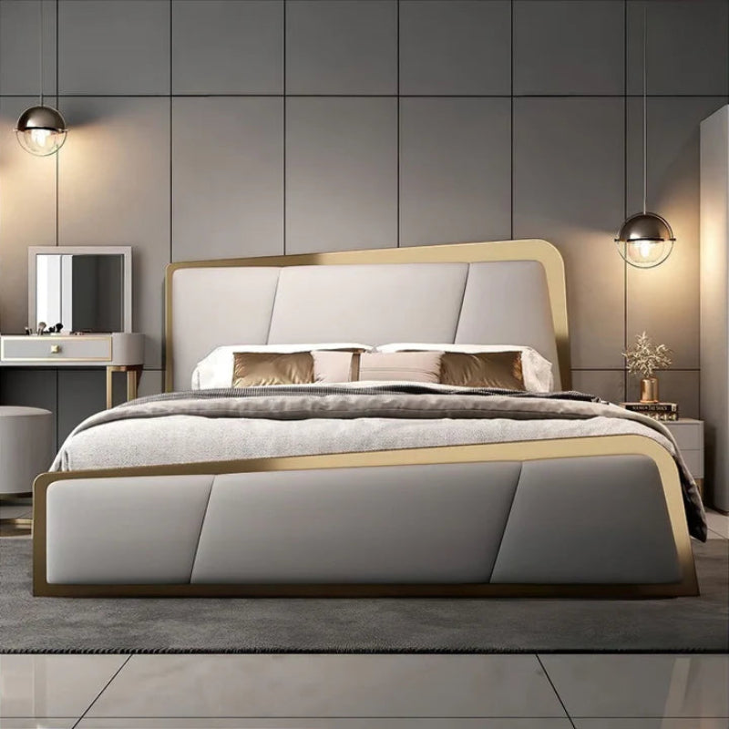 Aston Premium Upholstered Bed in Suede | Modern Designer Bed - Luxe Maple