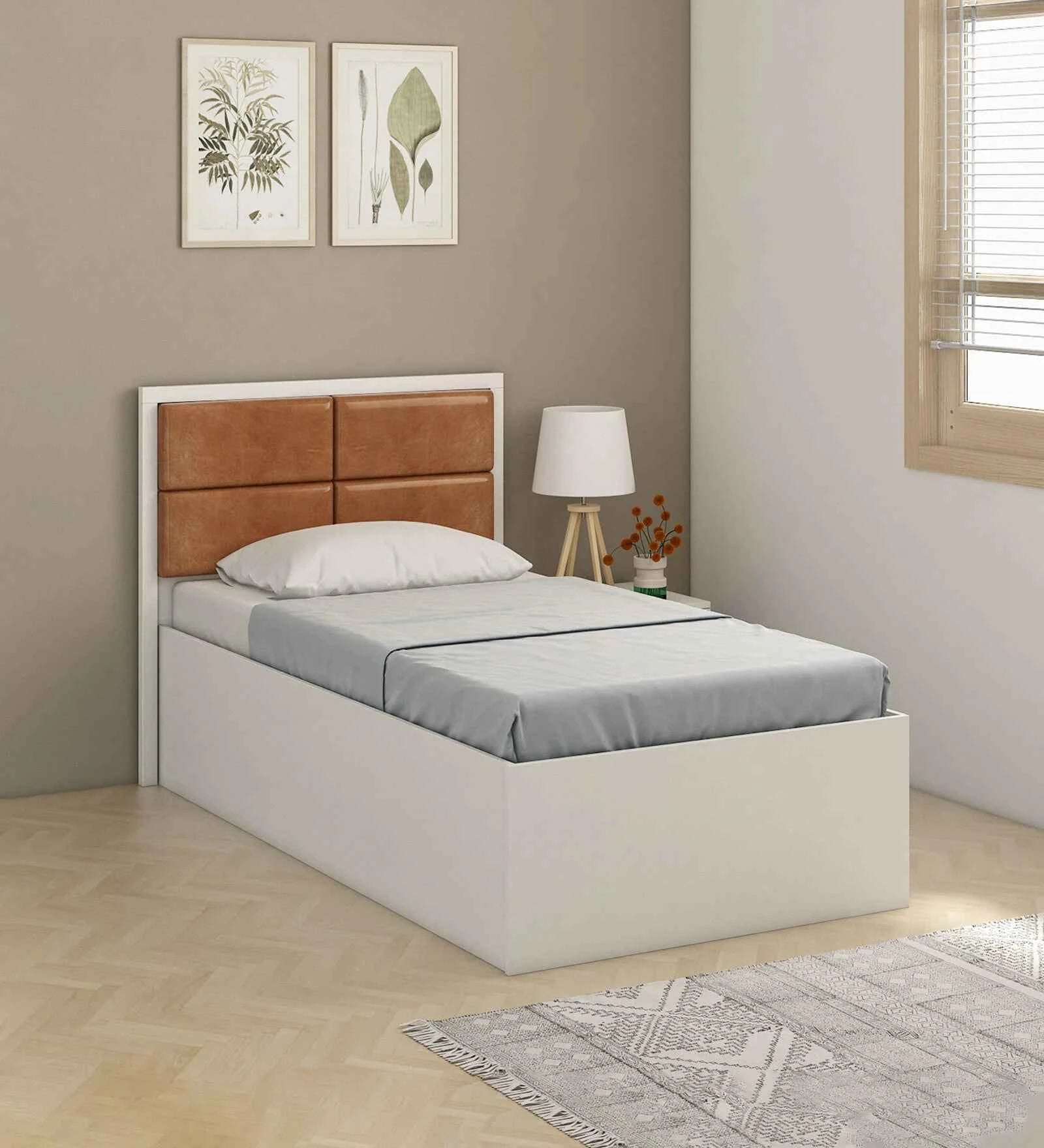 Astro Single Wooden Bed In White - Luxe Maple
