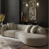Remix Premium Upholstered Curved Sofa - Luxe Maple