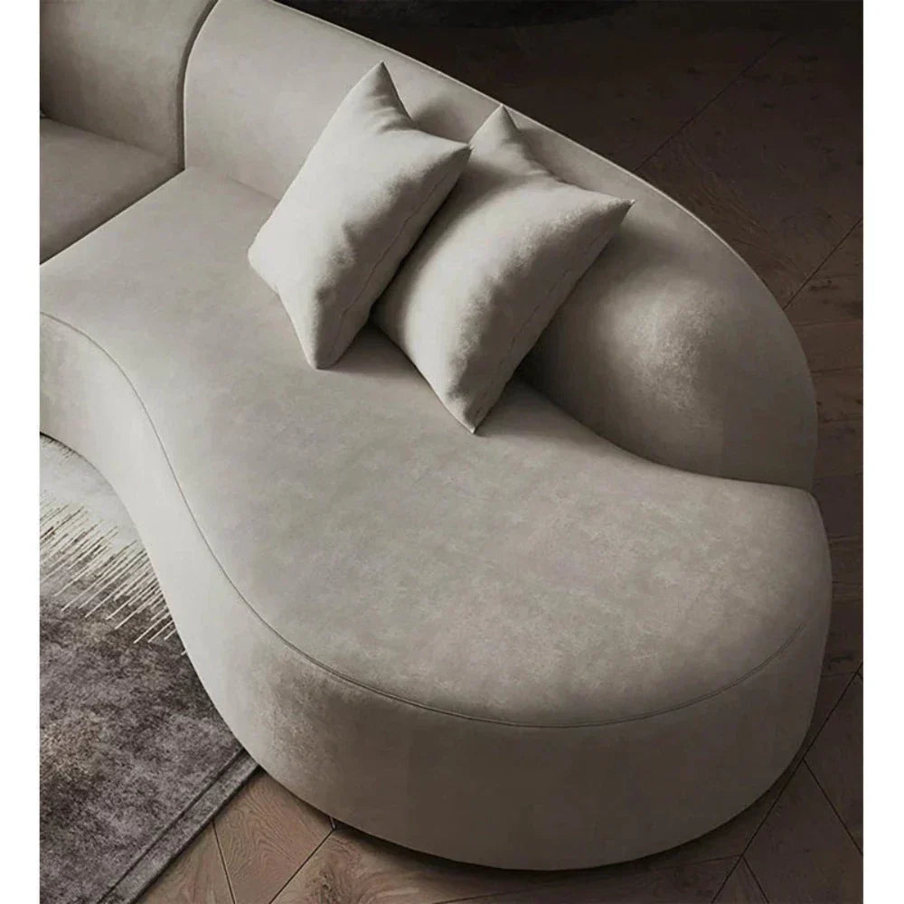 Remix Premium Upholstered Curved Sofa - Luxe Maple