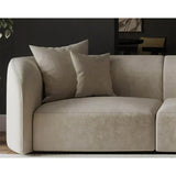Remix Premium Upholstered Curved Sofa - Luxe Maple