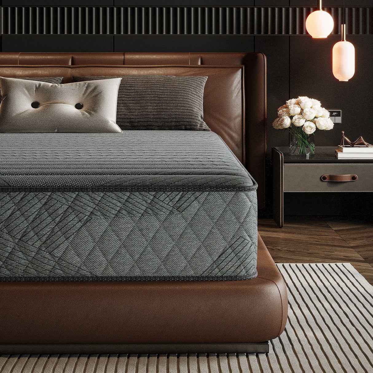 Premium Memory Foam Hybrid Mattress Cooling and Breathable By Luxe Maple - 10 Inches