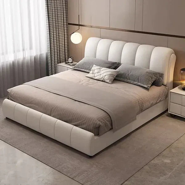 Barbie Premium Upholstered Bed in Suede | Modern Designer Bed - Luxe Maple