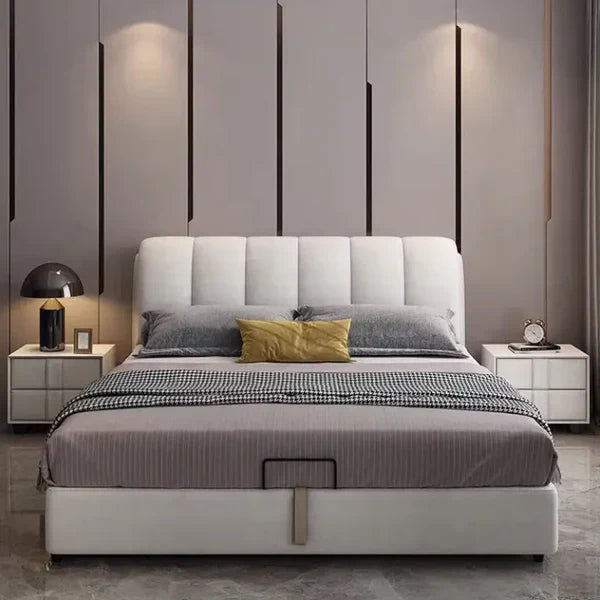 Barbie Premium Upholstered Bed in Suede | Modern Designer Bed - Luxe Maple