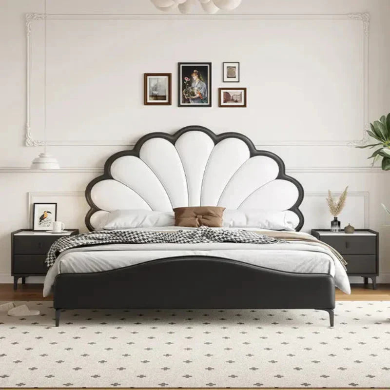 Blossom Luxury Upholstered Bed Without Storage in Leatherette | Designer Bed - Luxe Maple