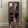 Bois Solid Wood Bar Cabinet In Walnut - Luxe Maple
