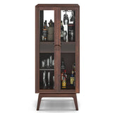 Bois Solid Wood Bar Cabinet In Walnut - Luxe Maple